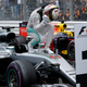 Lewis Hamilton actually hasn’t done this since October. Unless this is something he does in his living room. Photo credit: AP Photo/Claude Paris